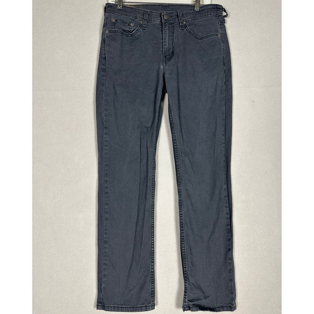 Levis 514 Jeans Mens 30X30 Dark Grey Straight Fit 5-Pocket Red Tab Stretch Denim